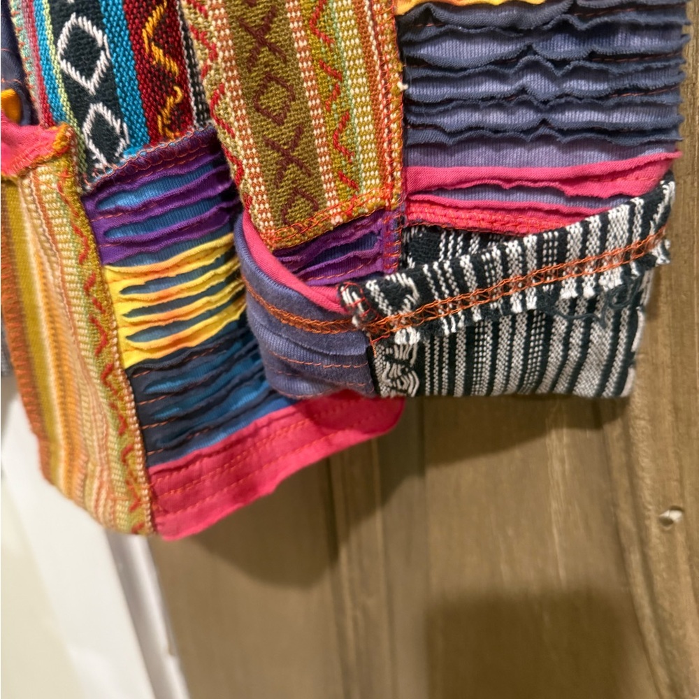 Rainbow Multicolor Patchwork Utility Jacket - image 2